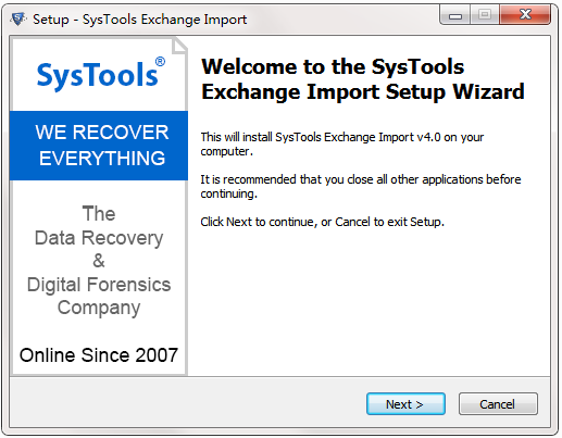 SysTools Exchange Import