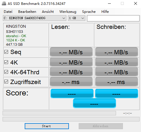 AS SSD Benchmark固态硬盘测试软件下载v2.0.6821.417726-免费安装包下载 运行截图1