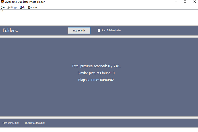 DuplicatePhotoFinder电脑windows版v1.2下载-Duplicate Photo Finder重复照片查找删除 运行截图1